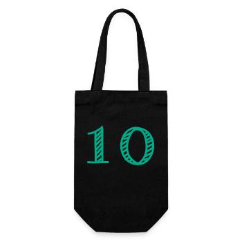 10 JAHRE. 10-jähriges JUBILÄUM. JUBILÄUM 10 JAHRE. 10 - Geschenkbeutel für Flaschen - Schwarz - Vorne