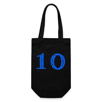 10 JAHRE. 10-jähriges JUBILÄUM. JUBILÄUM 10 JAHRE. 10 - Geschenkbeutel für Flaschen - Schwarz - Vorne