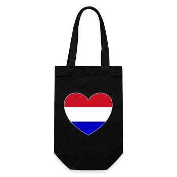 Holland Flagge Herz - Geschenkbeutel für Flaschen - Schwarz - Vorne