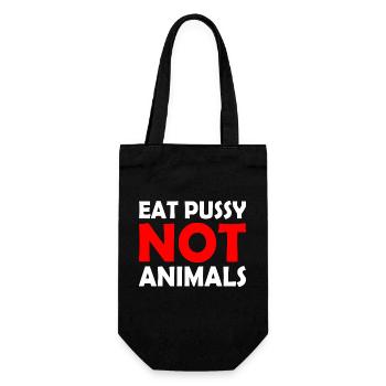 Eat pussy not animals - Geschenkbeutel für Flaschen - Schwarz - Vorne