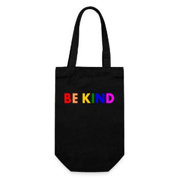 Be kind - Geschenkbeutel für Flaschen - Schwarz - Vorne