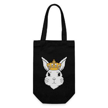 King Rabbit Crown Face - Gift Bag for Bottles - black - Front