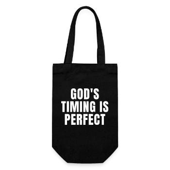God's Timing Is Perfect - Christian Quotes - Gift Bag for Bottles - black - Front