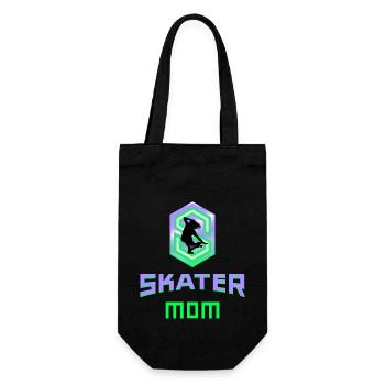 Skater Mom Mama Mutter Skatboard cool Geschenkidee - Geschenkbeutel für Flaschen - Schwarz - Vorne