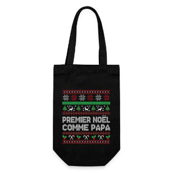 Premier Noël Comme Papa - Sac à bouteille - noir - Devant