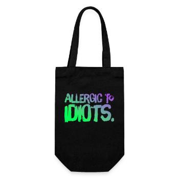 ALLERGIC TO IDIOTS. Nice, cool T-Shirt Design. NEW - Gift Bag for Bottles - black - Front