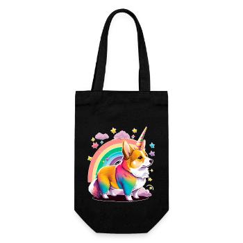 Unicorn Corgi - Gift Bag for Bottles - black - Front