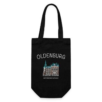 Oldenburg, Historisches Rathaus, Niedersachsen - Geschenkbeutel für Flaschen - Schwarz - Vorne