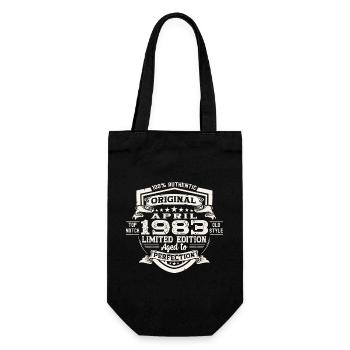 40th birthday man Original April born 1983 - Gift Bag for Bottles - black - Front