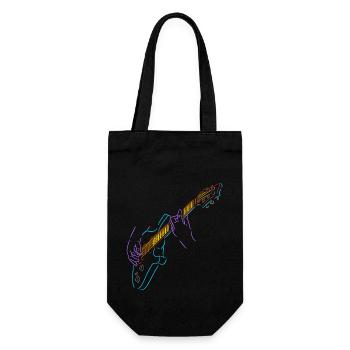 Rainbow colorful guitarist. Electric guitar. - Gift Bag for Bottles - black - Front