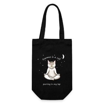 LE KARMA EST UN CHAT QUI RONRONNE SUR MES GENOUX - Sac à bouteille - noir - Devant