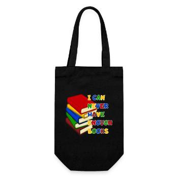 Man kann nie zu viele Bücher haben # - Geschenkbeutel für Flaschen - Schwarz - Vorne