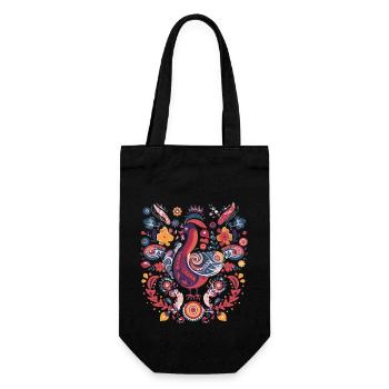 The vintage bird - Gift Bag for Bottles - black - Front