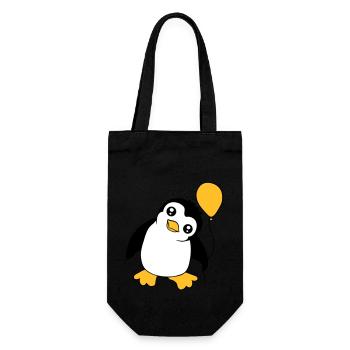Pingouin ballon mignon, motif enfant mignon - Sac à bouteille - noir - Devant
