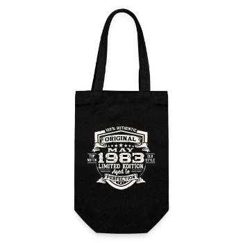 40th birthday man an original May vintage 1983 - Gift Bag for Bottles - black - Front