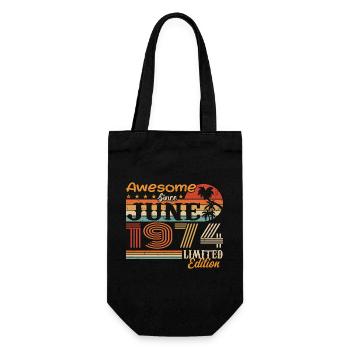 June 1974 Retro Vintage June 1974 birthday - Gift Bag for Bottles - black - Front