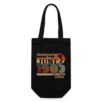 June 1983 Retro Vintage June 1983 birthday - Gift Bag for Bottles - black - Front