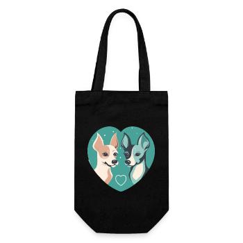 Liebe zu Hunden - Geschenkbeutel für Flaschen - Schwarz - Vorne