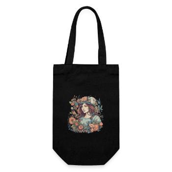 Sommer Blumen Mädchen Boheme Stil Vintage Feminine - Geschenkbeutel für Flaschen - Schwarz - Vorne