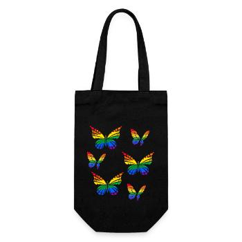 Pride Month - Butterfly - LGBTQ+ Gay Rainbow - Gift Bag for Bottles - black - Front