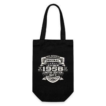 65e anniversaire Juin Millésime 1958 Bouclier original - Sac à bouteille - noir - Devant