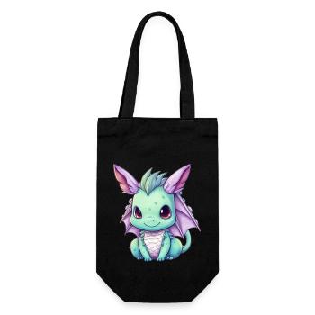 Dragon Kawaii Drawing - Gift Bag for Bottles - black - Front