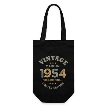 Born in 1954 Vintage 1954 Birthday - Gift Bag for Bottles - black - Front
