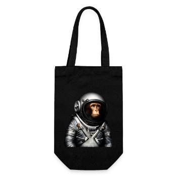 Space Astronaut Monkey - Gift Bag for Bottles - black - Front