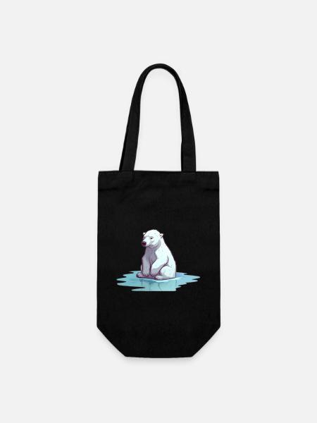 Ours polaire sans glace Changement climatique - Sac à bouteille - noir