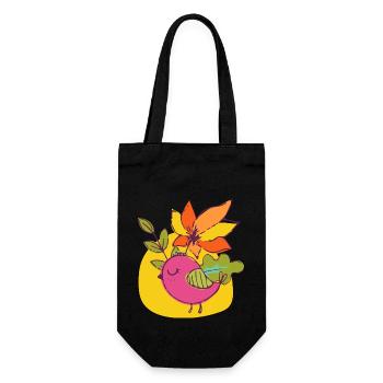 Vogel - Geschenkbeutel für Flaschen - Schwarz - Vorne