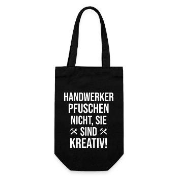 Handwerker Handyman Handwerk Werkzeug Baustelle - Geschenkbeutel für Flaschen - Schwarz - Vorne