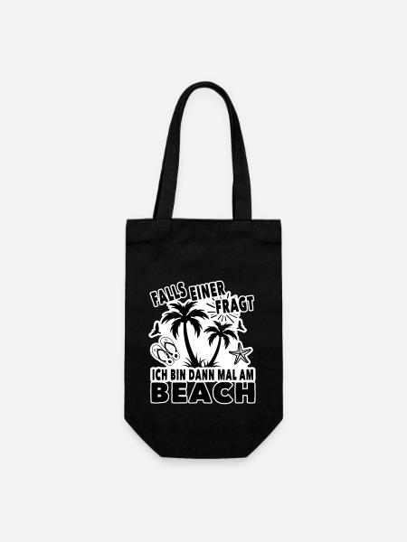 Ich bin dann mal am Beach - Geschenkbeutel für Flaschen - Schwarz