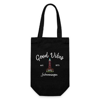 Scheveningen, Den Haag, Niederlande, Leuchtturm - Geschenkbeutel für Flaschen - Schwarz - Vorne
