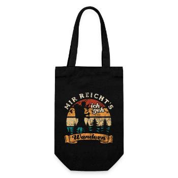 Mir reicht's ich geh Wandern Berge Natur Geschenk - Geschenkbeutel für Flaschen - Schwarz - Vorne