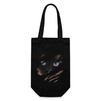 Cat tearing through, love Cats - Gift Bag for Bottles - black - Front