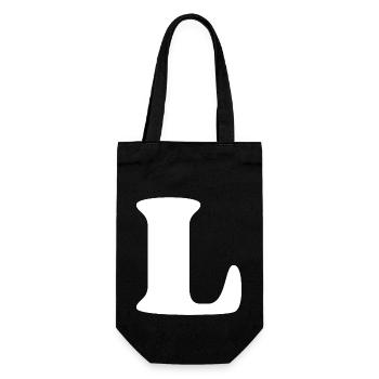 Letter l - Gift Bag for Bottles - black - Front