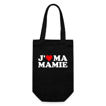 J' aime ma mamie cadeau grand-mère coeur rouge - Sac à bouteille - noir - Devant