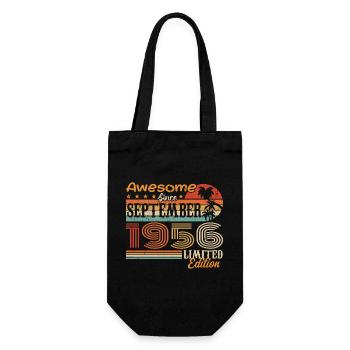 September 1956 - Birthday 1956 September - Gift Bag for Bottles - black - Front