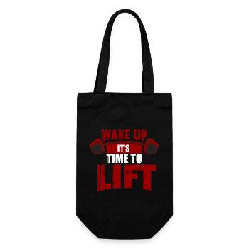Wake Up It's Time To Lift - Workout - Gift Bag for Bottles - black - Front