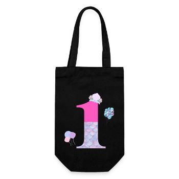 1st birthday mermaid - Gift Bag for Bottles - black - Front