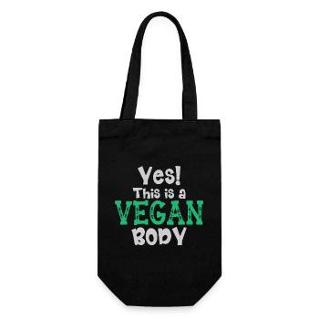 Yes! This Is A Vegan Body - Gift Bag for Bottles - black - Front