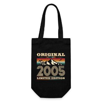 18th Birthday Original October Year 2005 - Gift Bag for Bottles - black - Front