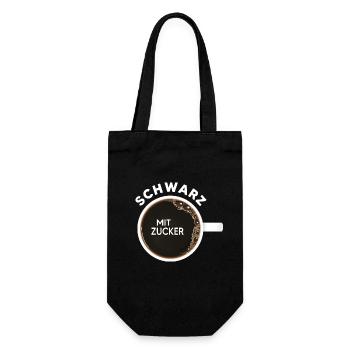 schwarzer Kaffee Kaffeetasse Kaffeetrinker - Geschenkbeutel für Flaschen - Schwarz - Vorne