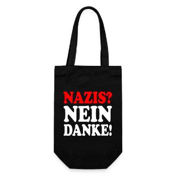 Nazis nein danke - Geschenkbeutel für Flaschen - Schwarz - Vorne