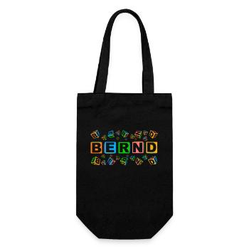 BERND colourful cubes - Geschenkbeutel für Flaschen - Schwarz - Vorne