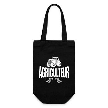 agriculteur, fermier, tracteur - Sac à bouteille - noir - Devant