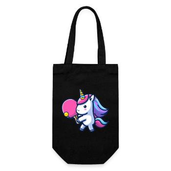 Licorne Licorne avec raquette de tennis de table pour - Sac à bouteille - noir - Devant