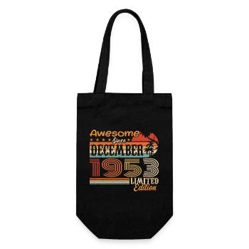 Retro Vintage Legendär Geburtstag Dezember 1953 - Geschenkbeutel für Flaschen - Schwarz - Vorne
