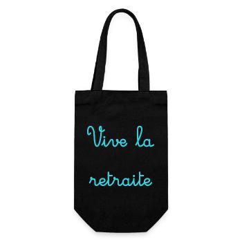 RETRAITE. RETRAITE. RETRAITEE. SENIOR. MAMIE. PAPY - Sac à bouteille - noir - Devant