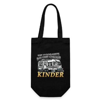 Das Erbe unserer Kinder Lustiger Spruch Wohnwagen - Geschenkbeutel für Flaschen - Schwarz - Vorne
